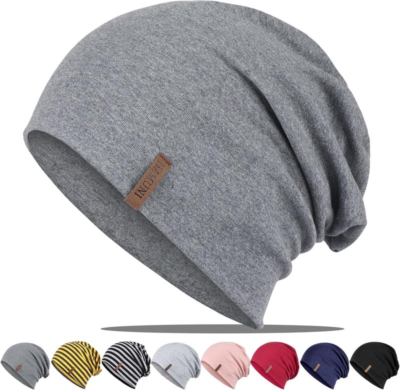 HAMUNI Slouchy Beanie for Women Cotton Beanies Hats Men Lightweight Soft Chemo Headwear Warm Skull Cap for All Seasons - Image 1
